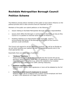 Rochdale Metropolitan Borough Council Petition Scheme