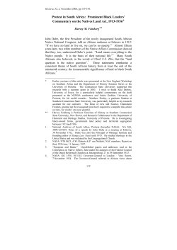 Protest in South Africa: Prominent Black Leaders` Commentary on