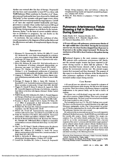 Pulmonary Arteriovenous Fistula Showinga Fall in Shunt Fraction