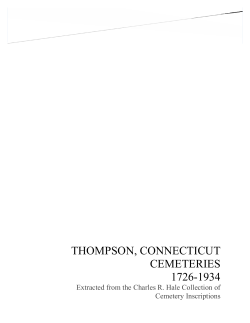 Thompson, Connecticut Cemeteries 1726-1934