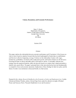 Unions, Dynamism, and Economic Performance
