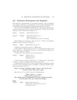 2.2 Existence Statements and Negation