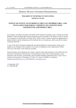 Constitution Eighteenth Amendment Bill: Draft