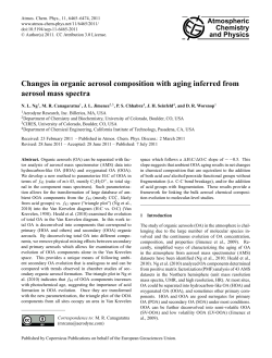Changes in organic aerosol composition with aging inferred from