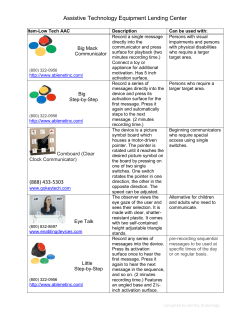 Assistive Technology Equipment Lending Center