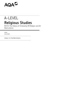 A-level Religious Studies Mark scheme RST3C - The History