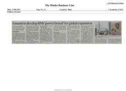 Emami to develop fifth `power brand` for global expansion