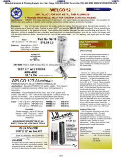 WELCO 52 WELCO 120 Aluminum