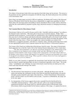 Discretionary Fund Guidelines - Episcopal Diocese of California