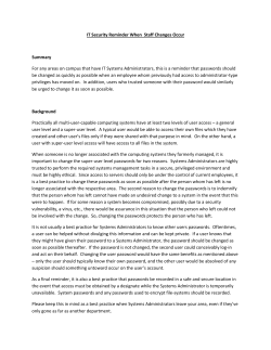 IT Security Reminder When Staff Changes Occur Summary For any