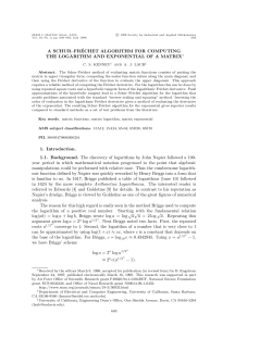 A SCHUR&ndash;FR&Eacute;CHET ALGORITHM FOR COMPUTING THE
