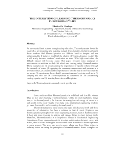 the interesting of learning thermodynamics - Faculty e