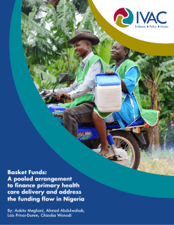 Basket Funds: A pooled arrangement to finance primary health care