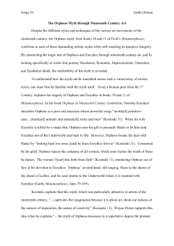 The Orpheus Myth through Nineteenth Century Art Despite the