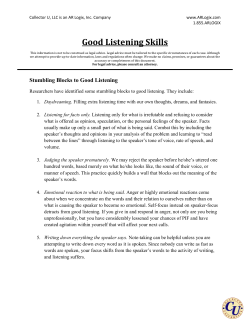 Good Listening Skills