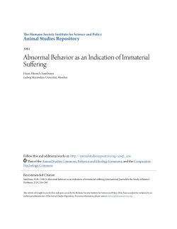 Abnormal Behavior as an Indication of Immaterial Suffering
