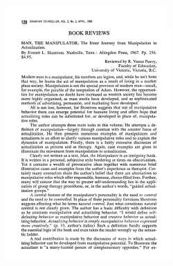 128 CANADIAN COUNSELLOR, VOL. 2, No. 2, APRIL, 1968 BOOK