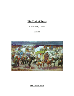 The Trail of Tears - Spring Branch ISD