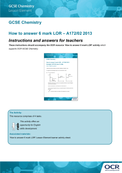 How to answer 6 mark LOR activity - Teacher instructions