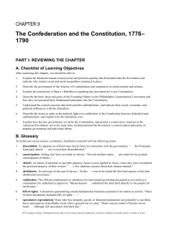 The Confederation and the Constitution, 1776&ndash; 1790