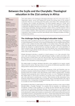 Between the Scylla and the Charybdis: Theological education in the