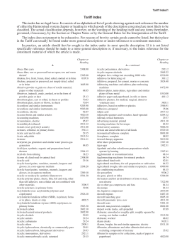 Tariff Index - New Zealand Customs Service