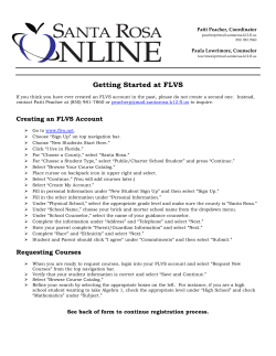 Getting Started at FLVS - Santa Rosa District Schools, Florida