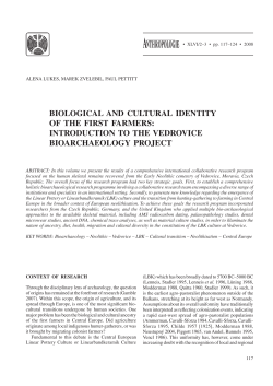 BIOLOGICAL AND CULTURAL IDENTITY OF THE FIRST FARMERS