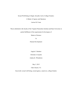 Sexual Well-Being in Single, Sexually Active College Females: A
