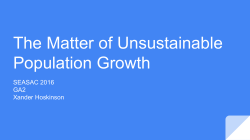 The Matter of Unsustainable Population Growth