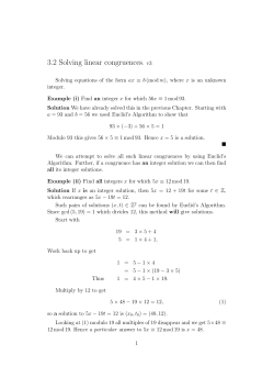 3.2 Solving linear congruences. v3