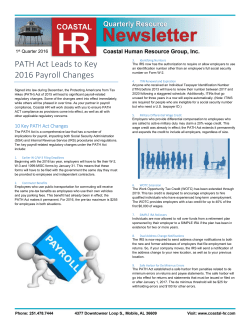 PATH Act Leads to Key 2016 Payroll Changes