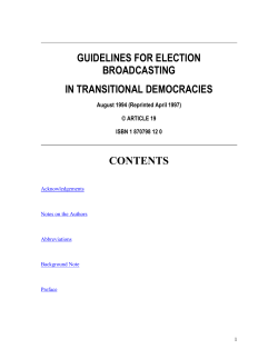guidelines for election broadcasting