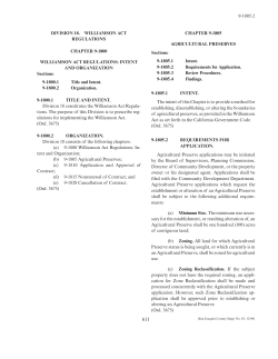 DIVISION 18. WILLIAMSON ACT REGULATIONS CHAPTER 9