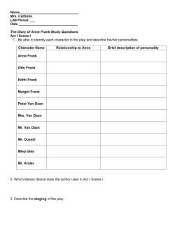 The Diary of Anne Frank Study Questions