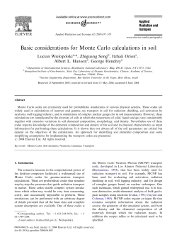 Basic considerations for Monte Carlo calculations in soil