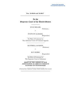 American Bar Association - The Campaign for the Fair Sentencing of