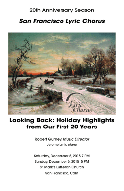 Program - San Francisco Lyric Chorus