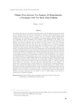 Filipino Press between Two Empires: El Renacimiento, a