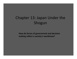 Chapter 13: Japan Under the Shogun