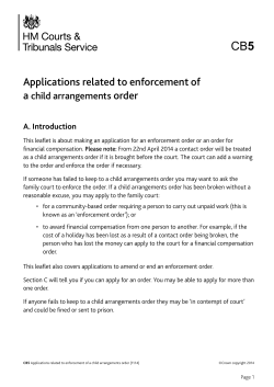 CB5 Applications related to enforcement of a child arrangements order