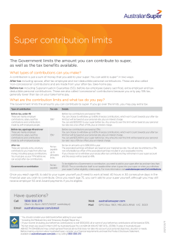 Super contribution limits