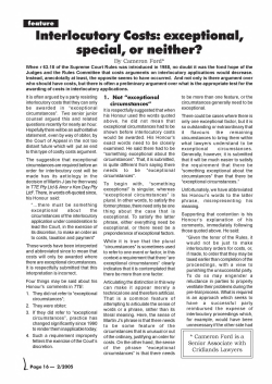 interlocutory Costs: exceptional, special, or neither?