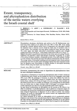 Extent, transparency, and phytoplankton distribution of the neritic