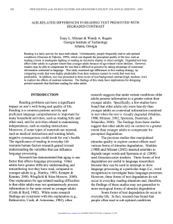 Age-Related Differences in Reading Text Presented