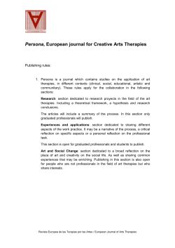 Persona, European journal for Creative Arts Therapies