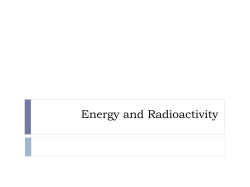 Energy and Radioactivity - Waterford Public Schools