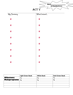 My Summary What I missed&hellip; Light Green Book White Book Dark