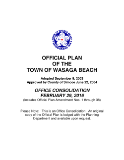 OFFICIAL PLAN OF THE TOWN OF WASAGA BEACH