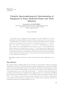 Catalytic Spectrophotometric Determination of